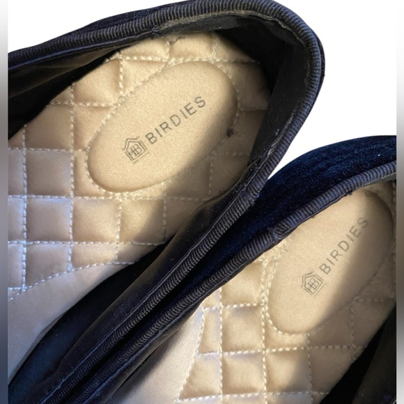 Birdies The Starling Crushed Black Velvet Slip on Flats - Picture 5 of 7